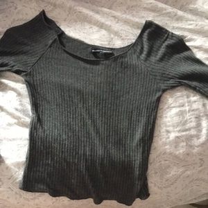 Brandy Grey mid crop long sleeve